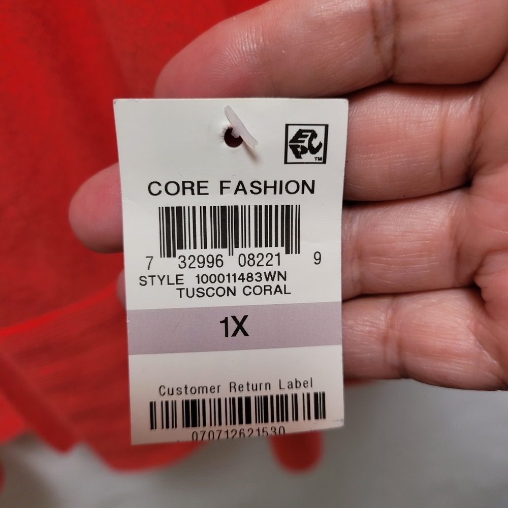 NWT Charter Club Coral/Pink Lightweight Sweater/Cardigan 1X - Picture 6 of 10